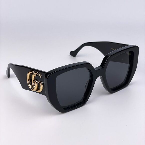 BRAND NEW Gucci GG0956S 003 Oversized Black Grey LOGO Women Sunglasses - Picture 1 of 11